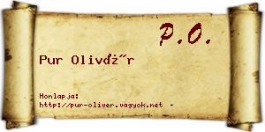 Pur Olivér névjegykártya