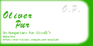 oliver pur business card